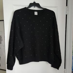 PINK Victoria's Secret Black Sweatshirt with Rhinestones